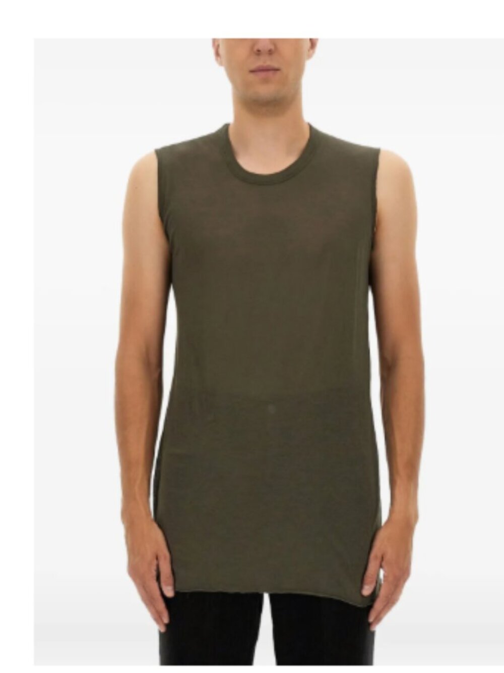 Rick Owens Sleeveless Tank Top Tee Green Moss Cotton Sz XL